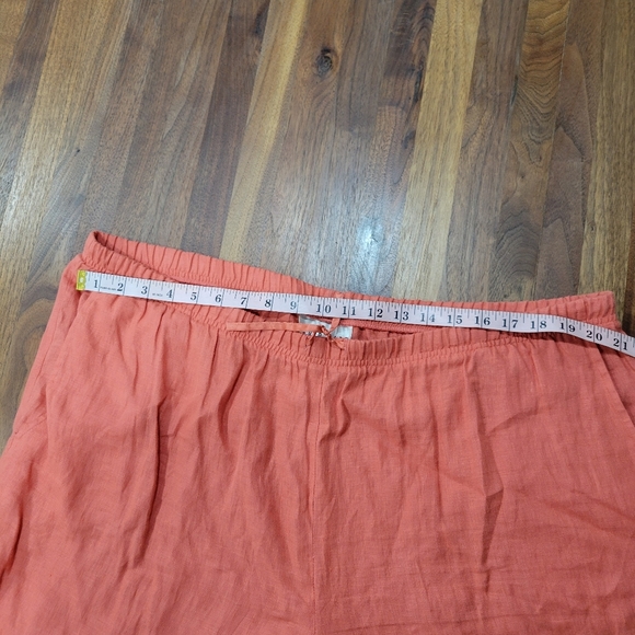 David Dart 100% Linen Crop Pants Coral Pink Size 1X - Picture 6 of 9
